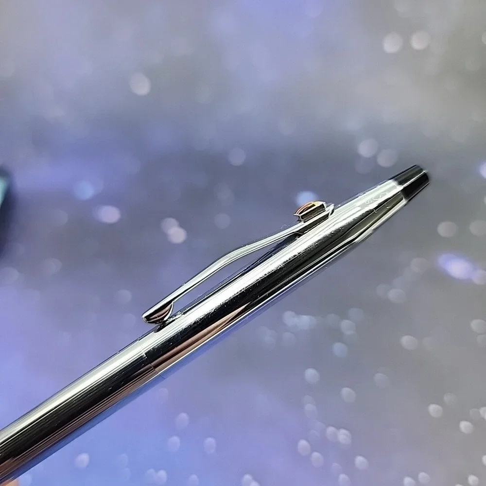 CROSS Authentic Chrome Ball Pen In Box #3502 Excellent Condition Tested!